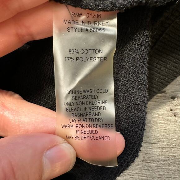 Soft Surrounding Snap Shawl Collor French Terry Sweatshirt Black 2X - Picture 8 of 11